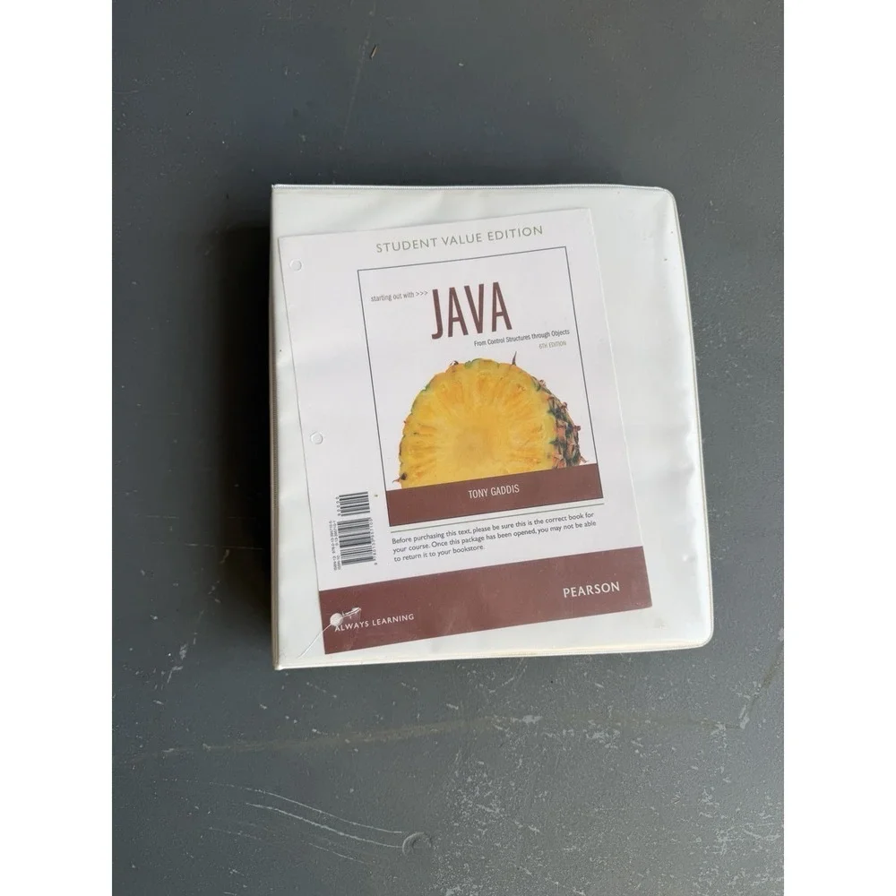 Pearson Starting Out with Java 6th Student Value Ringbound Textbook Tony Gaddis